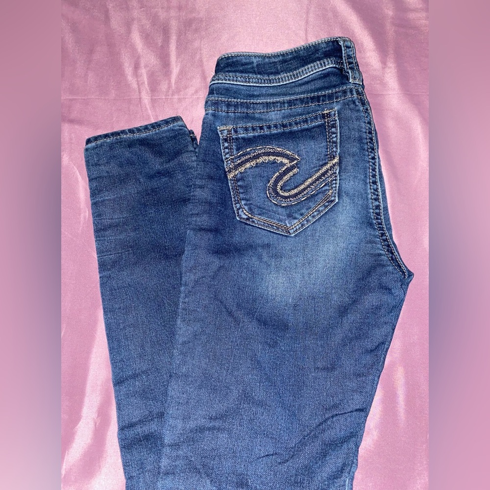 Silver jeans (Tuesday mid, super skinny)